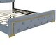 preview thumbnail 11 of 10, Queen Size Upholstered Platform Bed with Tufted Padded Headboard, Metal Wire Frame Accents, Sturdy Metal Legs