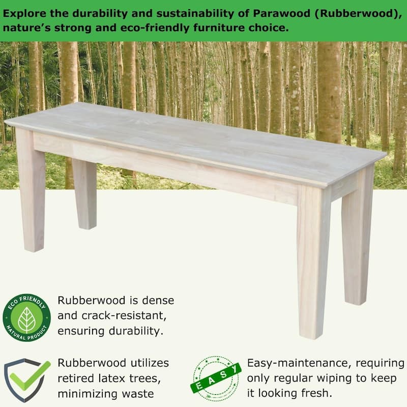 48-inch Solid Wood Shaker Style Entry Bench