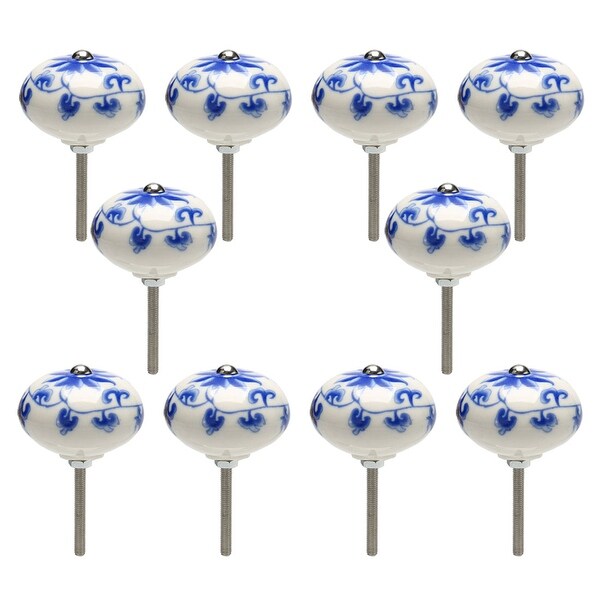 10pcs Ceramic Knobs Vintage Knob Drawer Round Pull Handle Furniture Door Cabinet Cupboard Wardrobe Dresser Replacement #2