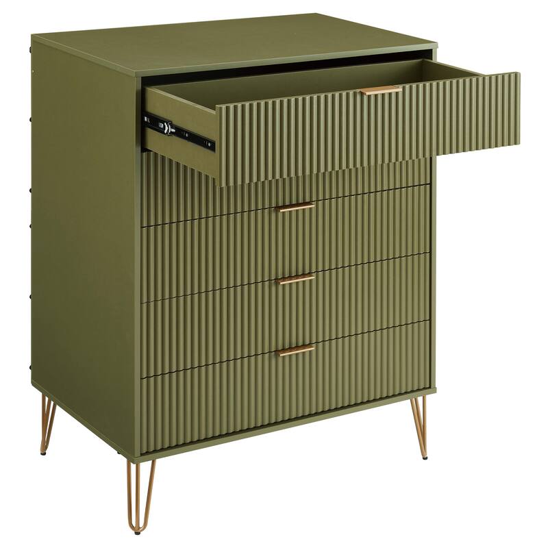 Manhattan Comfort Dumbo Modern 5-Drawer Tall Dresser.
