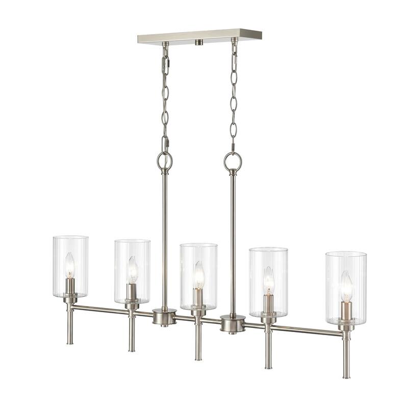 Millennium Lighting Chastine 5 Light Chandelier with Clear Rippled Glass Shades