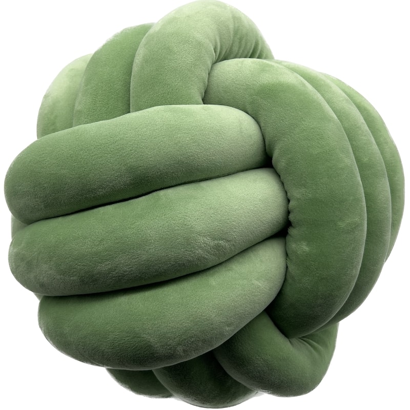LCM Home Fashions Soft Home Decorative Plush Knott Pillow Ball Pillow Cushions - N/A - Green