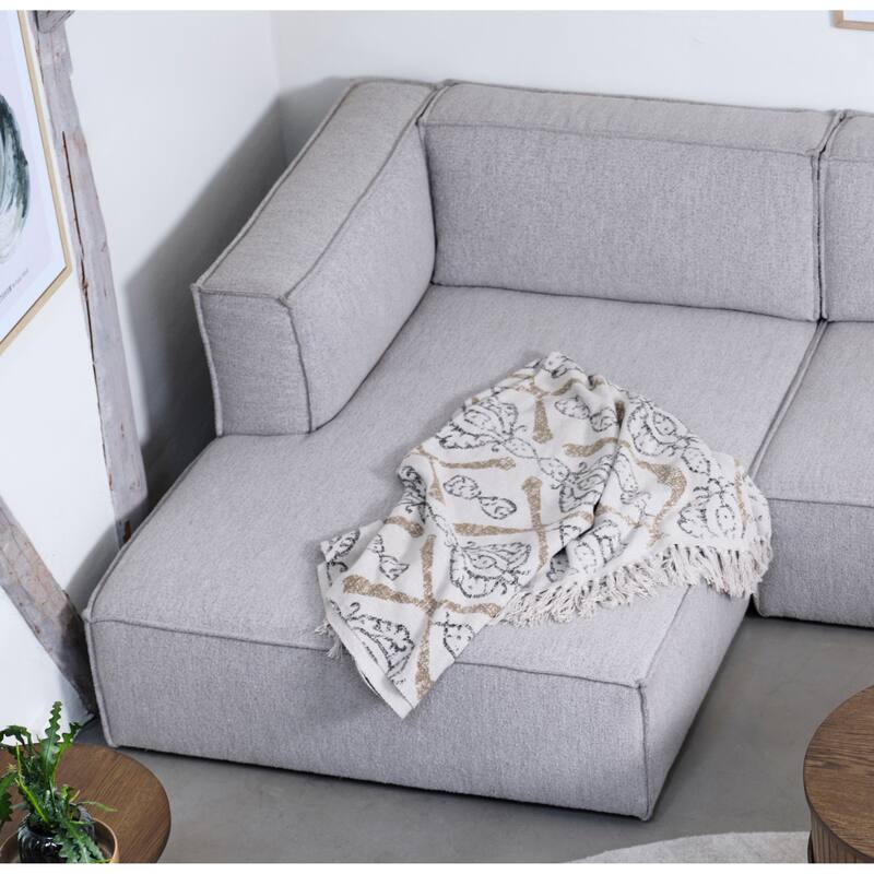 Rye Studio Deep Seat Modular Chaise - Taupe Boucle - Left End