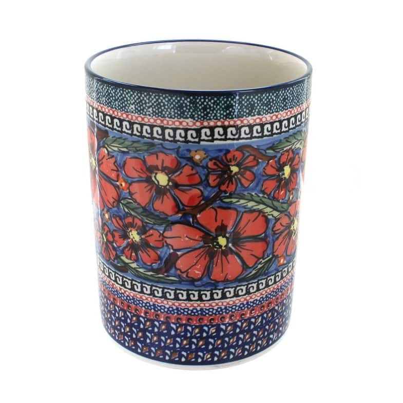 Blue Rose Polish Pottery 832 Zaklady Utensil Jar