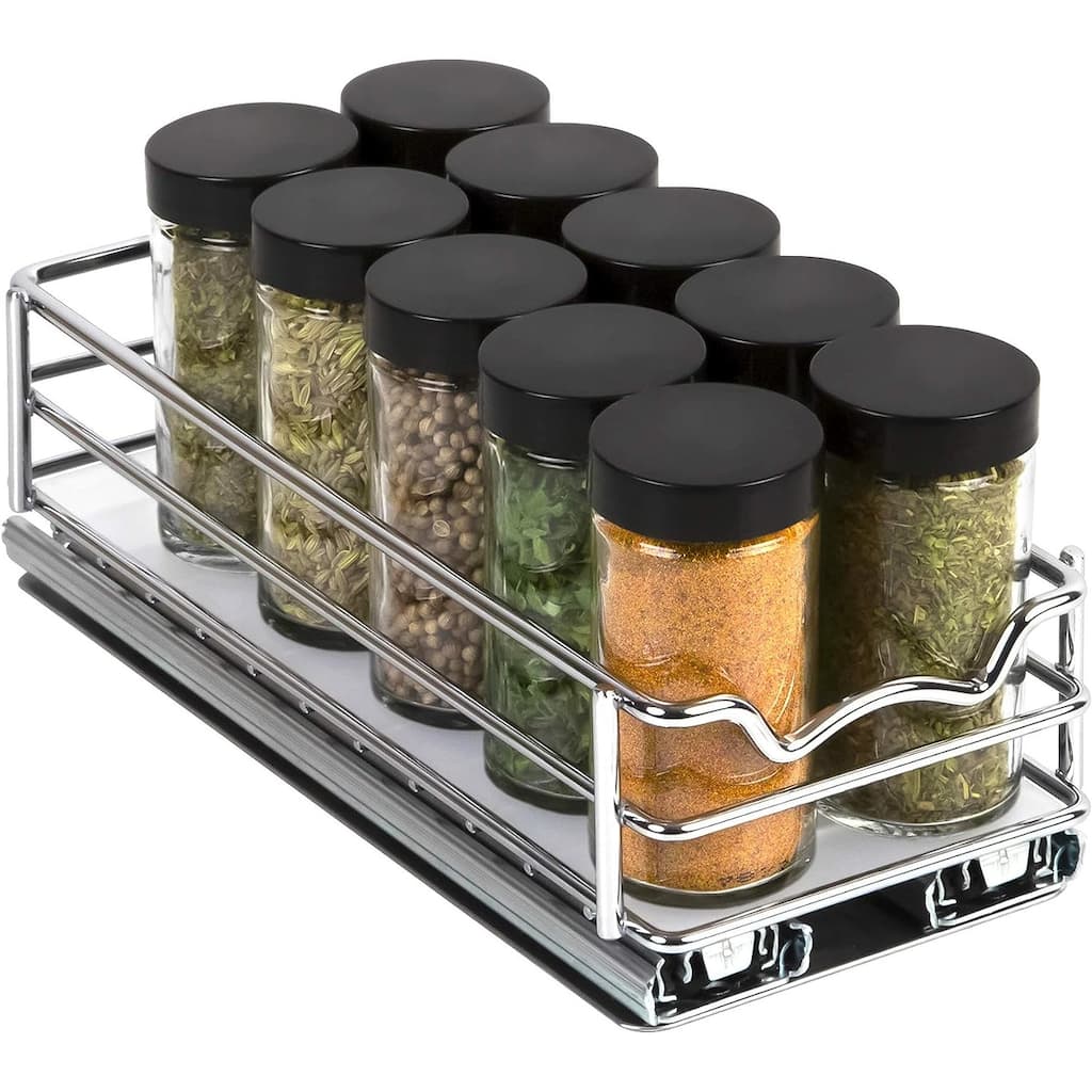 Spice Rack Organizer for Cabinet, Heavy Duty-5 Year Limited Warranty- Pull Out Spice Rack