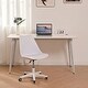 preview thumbnail 3 of 9, Office Chair with Pu Leather Soft Cushion, Ergonomic Small Computer Desk Chair with Wheels, Armless Swivel Task Chair - N/A