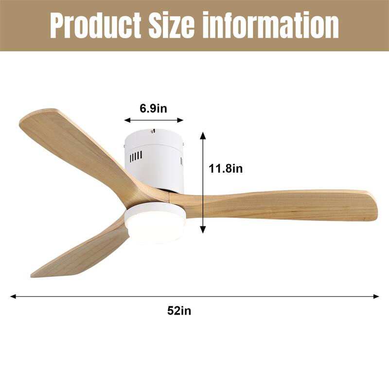 52 Inch Smart 6-Speed Ceiling Fan with Remote Control