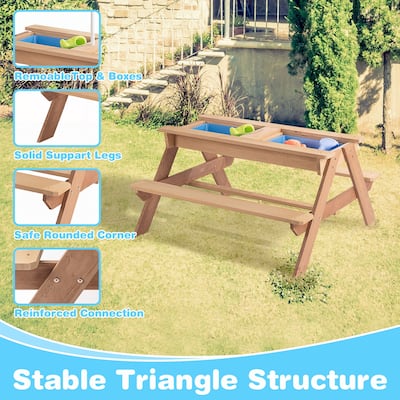 Kids Outdoor Picnic Table With Umbrella hole
