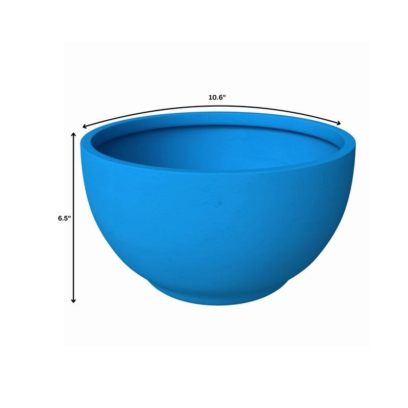 Grove Modern Round Fiberstone and MgO Clay Plant Pot with Drainage Holes for Indoor & Outdoor Home Office Yard Patio Decor
