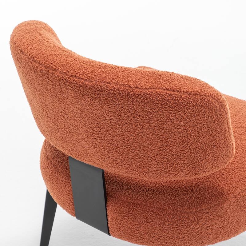 SEYNAR Modern Armless Faux Sherpa Accent Chair with Metal Legs Set of 2