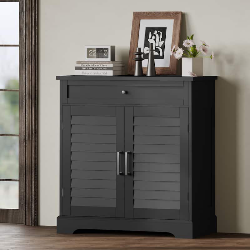 16 Pair Shoe Cabinet,Freestanding Entryway Storage Organizer with Drawer,Living Room, Bedroom, White