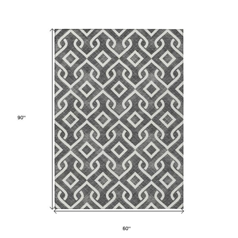 HomeRoots Geometric Transitional Rectangle Outdoor Rug