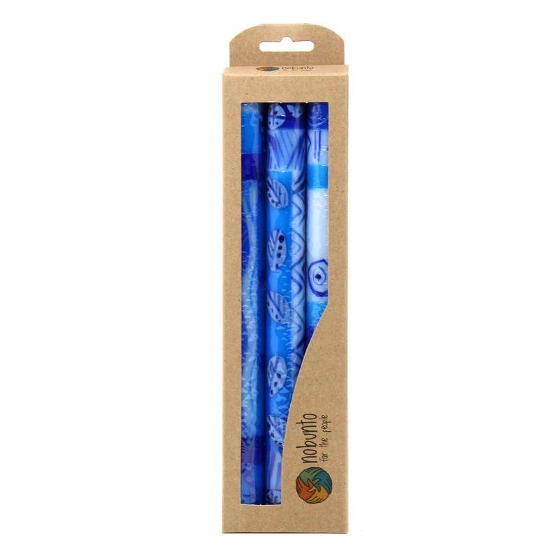 Handmade Feruzi Design Dinner Candles, Set of 3 (South Africa)