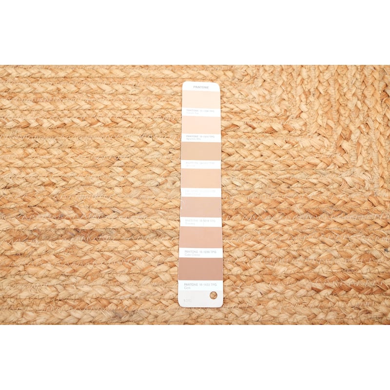 ECARPETGALLERY Braided Weave Palas Denizli Tan Jute Rug - 2'7 x 6'6