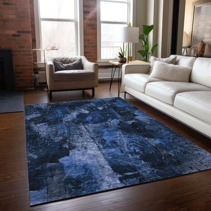 Machine Washable Indoor/ Outdoor Foilage Chantille Rug