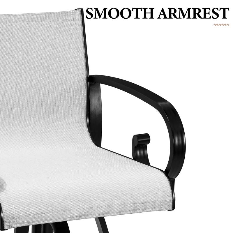 Outdoor Patio Sunbrella Fabric Swivel Aluminum Bar Stools