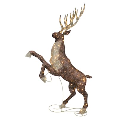Puleo International 72" Pre-Lit Outdoor Elk with 160 Warm White Twinkling LED Lights