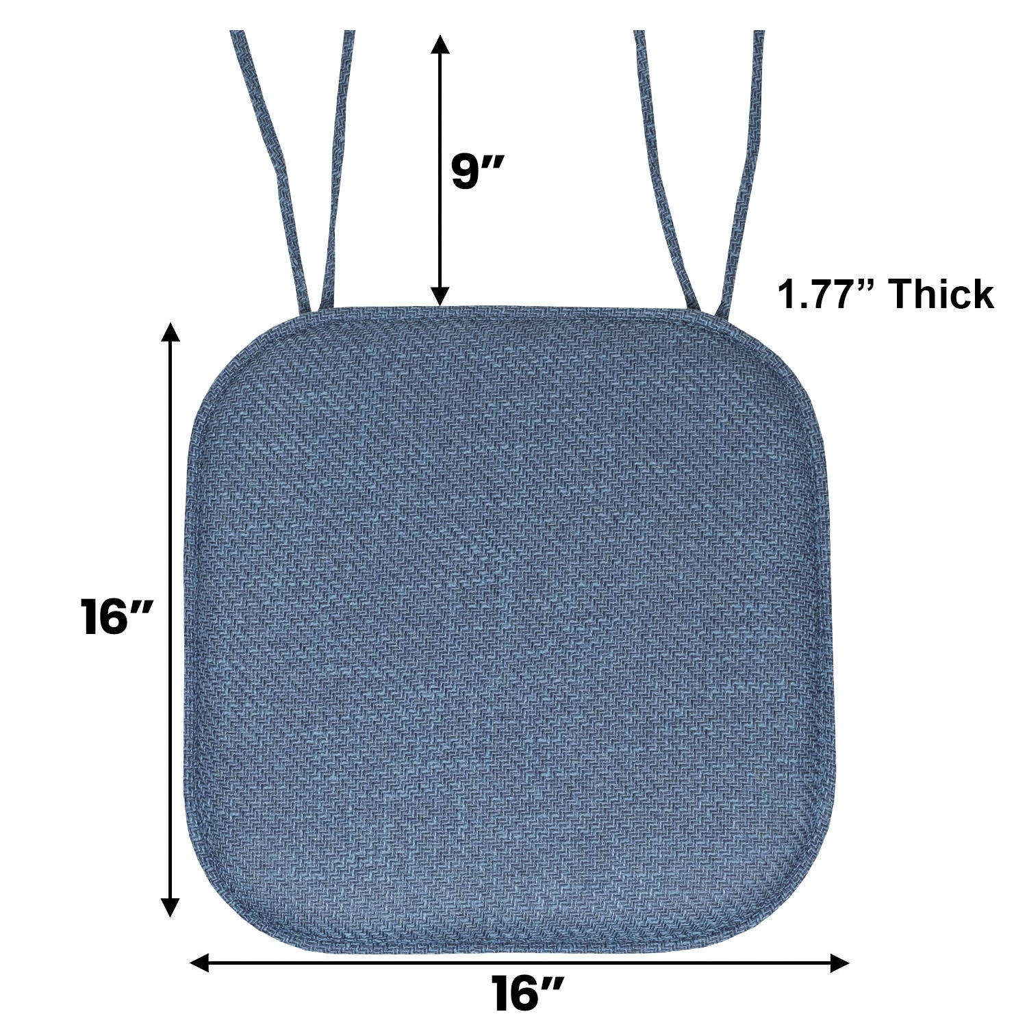 как выглядит Herringbone Memory Foam 16 x 16 Chair Pad With Ties фото