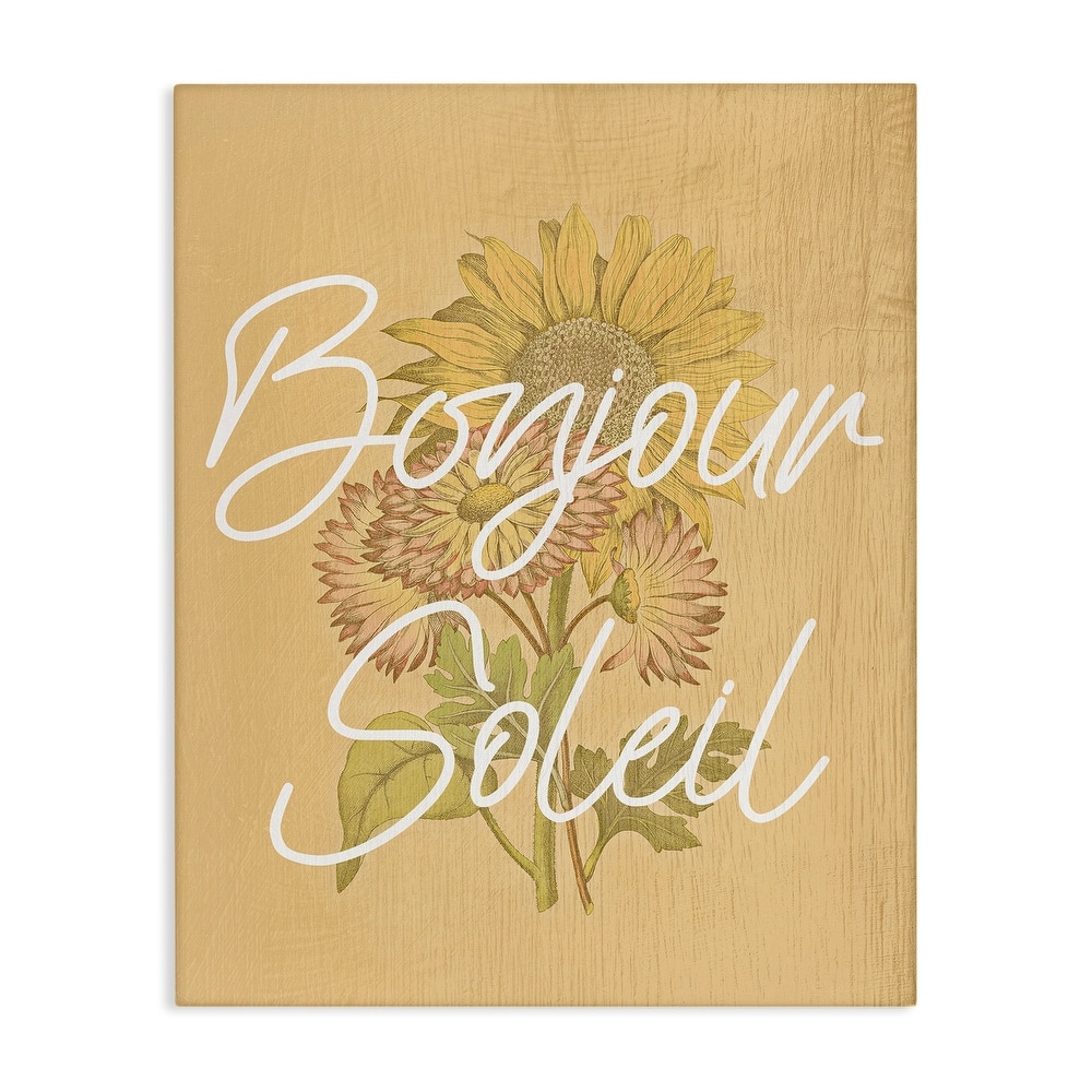 Stupell Hello Sunshine French Phrase Canvas Wall Art Design By Lil' Rue