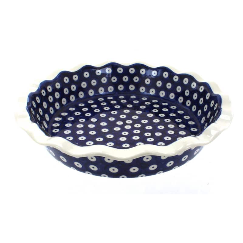 Blue Rose Polish Pottery Z159 Manufaktura Pie Plate - Dots