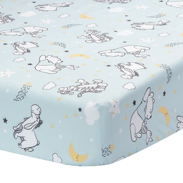 slide 2 of 5, Bedtime Originals Disney Baby Starlight Pooh Infant Fitted Crib Sheet - Blue
