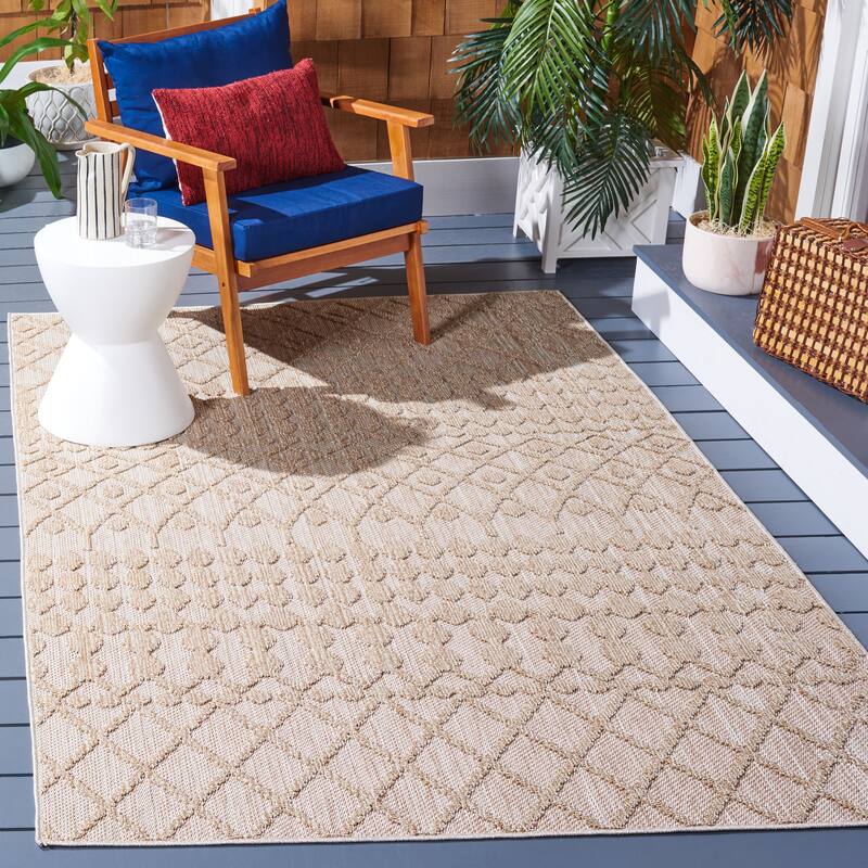 SAFAVIEH Global Aparicio Indoor/ Outdoor Moroccan Boho Rug - 8' x 10' - Beige/Brown