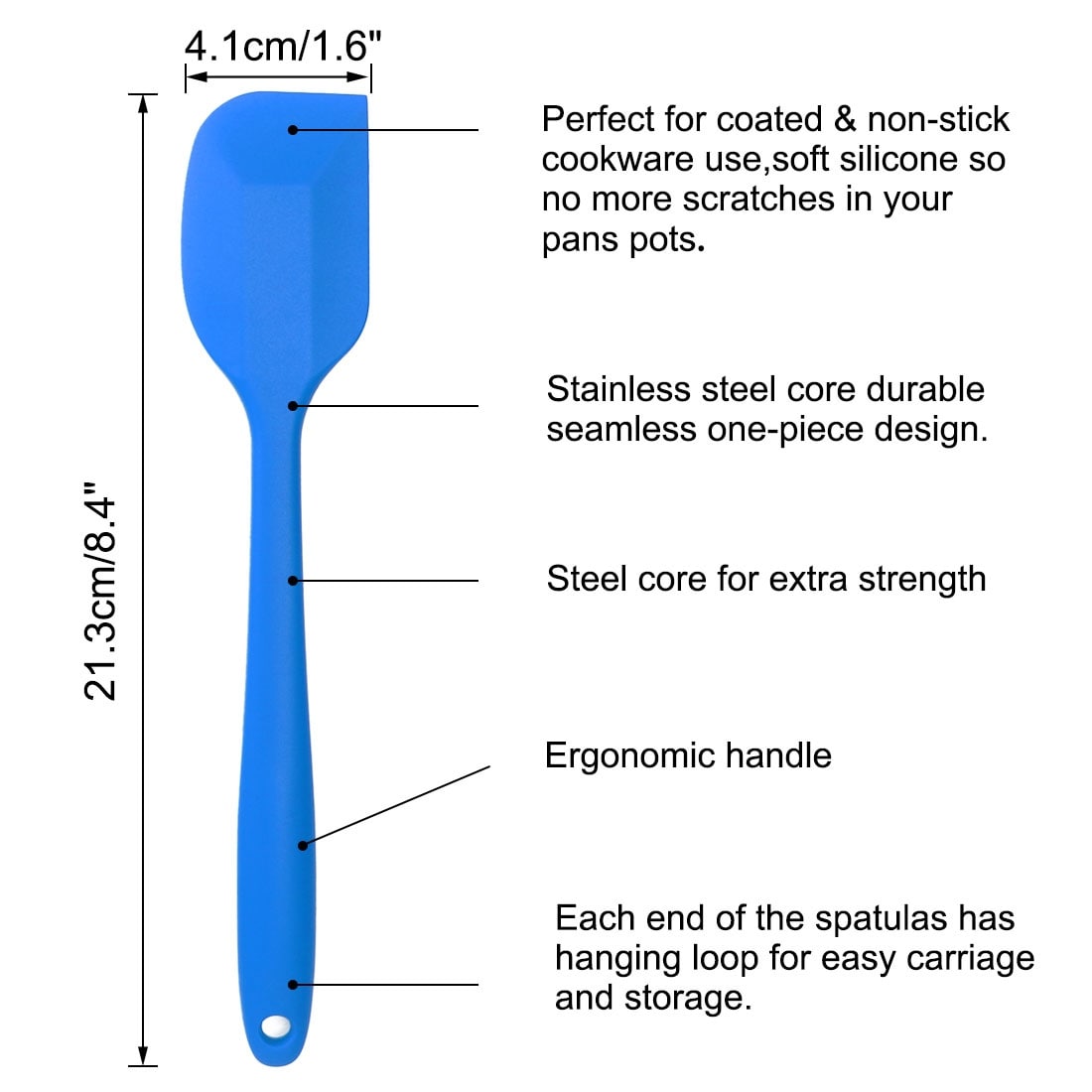 Two-color silicone non-stick cookware set of 2 kitchen spatula, spoon,  colander, frying spatula