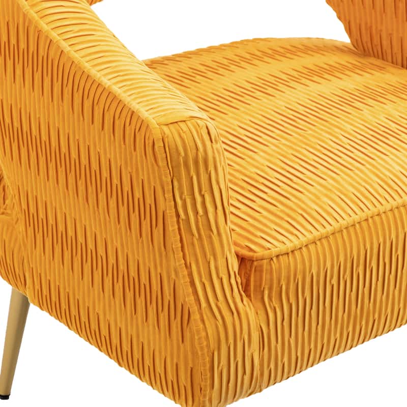 Contemporary Upholstered Ruffle Accent Chair