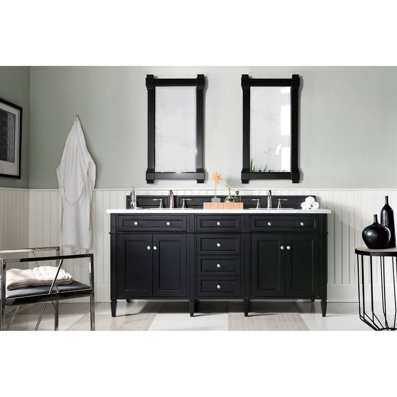 James Martin Vanities Brittany 72" Double Vanity, Black Onyx