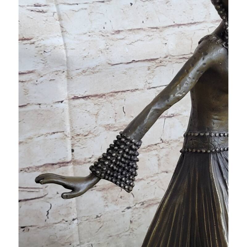Bruno Zach Clic Captive Dancer Bronze Sculpture Art Nouveau Marble Base Gift