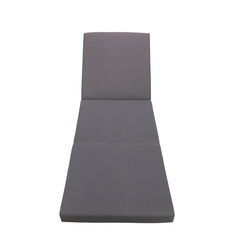 Christopher Knight Home - Kim Lounge Chaise Modern Outdoor Solid Wood Set with Triple-Fold Lounge Cushion