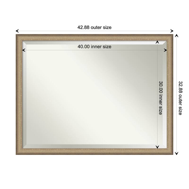 Beveled Wall Mirror - Elegant Brushed Bronze Narrow Frame