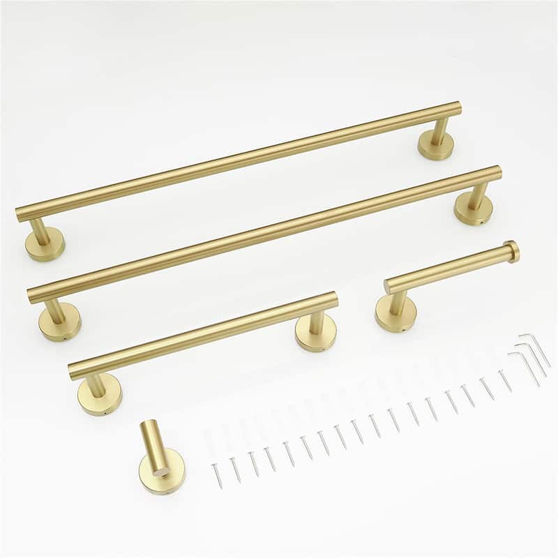 5 Piece Bathroom Hardware Set Wall Mount Modern Bathroom Towel Holder Bar Set 304 Stainless Steel Bath Fixtures Accessories Set