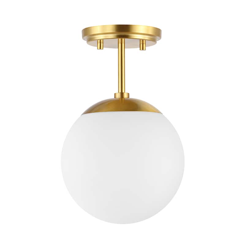 SAFAVIEH Lighting Margot Flush Mount - 8" W x 8" D x 12" H - Brass - 8Wx8Dx12H