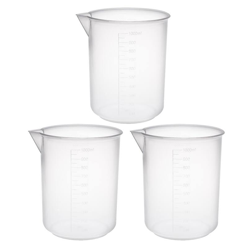 3pcs Measuring Cup Labs PP Plastic Graduated Beakers