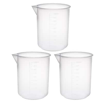3pcs Measuring Cup Labs PP Plastic Graduated Beakers