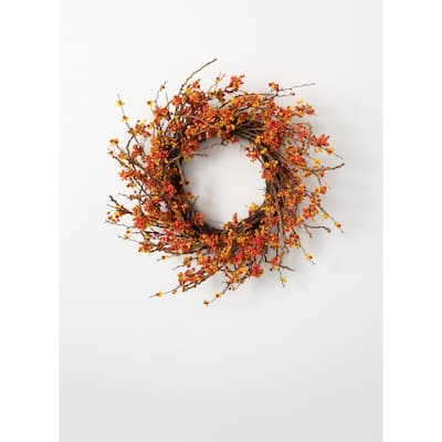 Sullivans Bittersweet & Berry Artificial Wreath 26"H Orange - 26"L x 7.5"W x 26"H