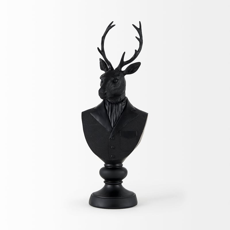 Mozart White Resin Deer In A Suit Decorative Object