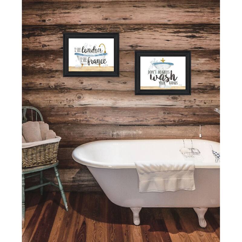 Trendy Decor 4U "I See London/I See France" Printed Framed Wall Art by Marla Rea