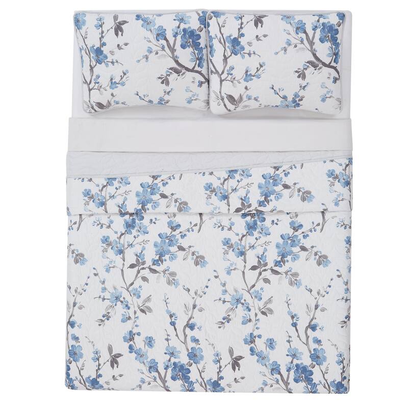 Cannon Kasumi Floral 3 Piece Quilt Set