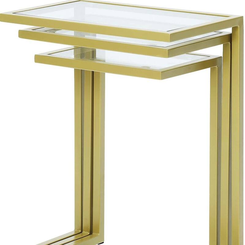 HomeRoots 24" Chrome Glass Rectangular End Table - 26.18
