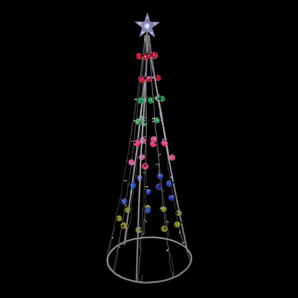 6' Multi-Colored Lighted Show Cone Christmas Tree Outdoor Decoration