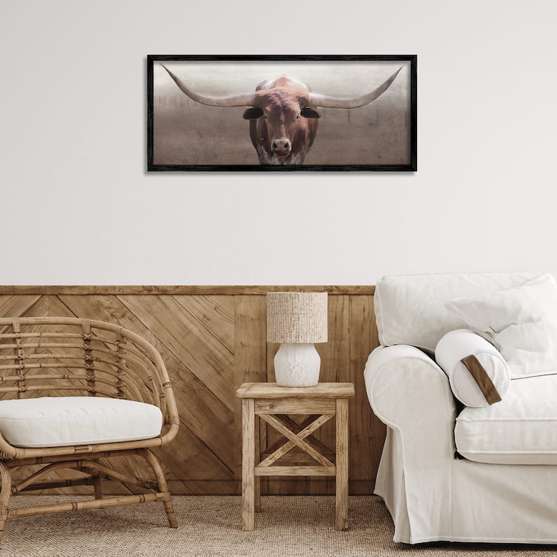 Stupell Rustic Western Longhorn Framed Giclee Art Design By Carol Robinson