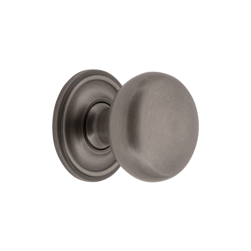 Grandeur FIFT-BRASS-KNOB-GEO Fifth Avenue 1-3/8” Solid Metal Luxury - Antique Pewter