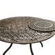 preview thumbnail 12 of 12, Mesh Lattice 59 in. Round Dining Set with Lazy Susan and Six Chairs