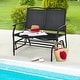 preview thumbnail 1 of 4, 41.3" Patio Glider Chair, Use Heavy-Duty Steel Frame, Weather-Resistant and Waterproof Outdoor Backyard Bench Black