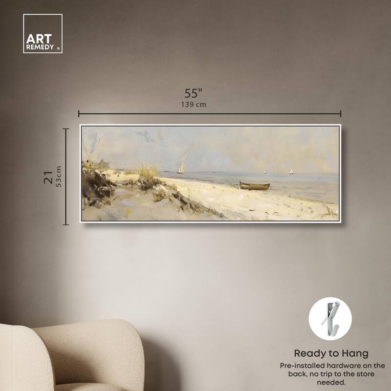 By the Sea Panoramic Canvas by Art Remedy