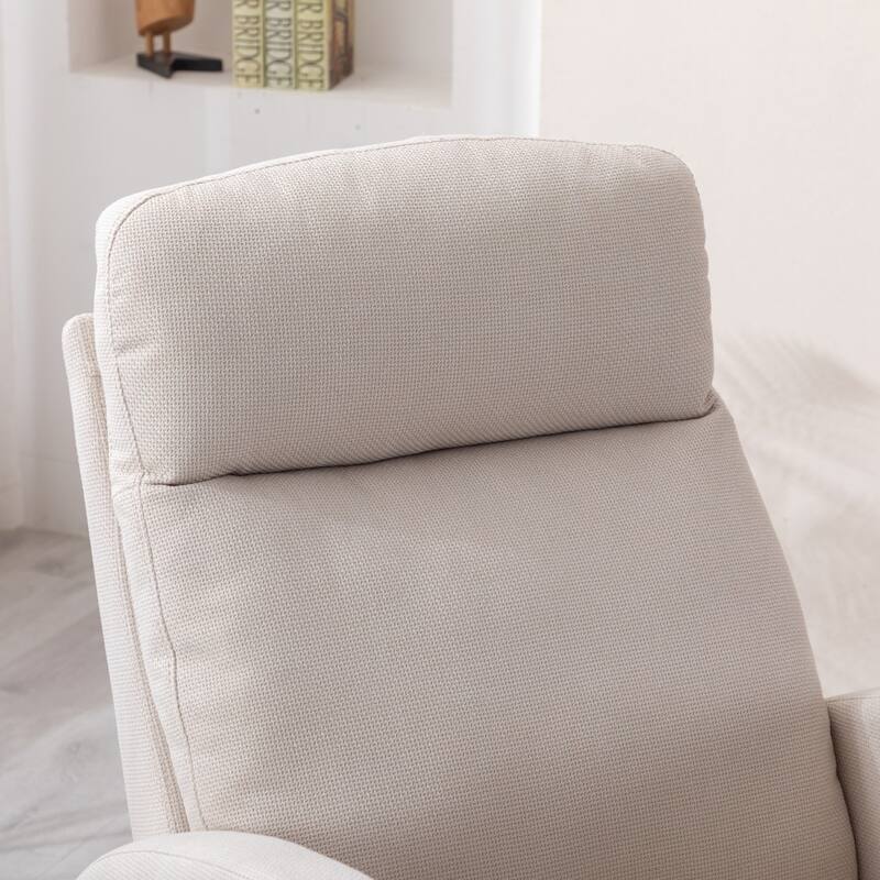 Modern Linen Upholstered Rocking Chair, Living Room Lounge Arm Chair