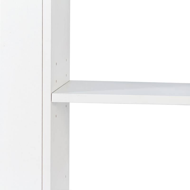 70.87" H Display Storage Cabinet,4-Tier Shelf,3 Side Drawers & 4 small display shelves,Modern Wooden Tall Bookshelf Bookcase