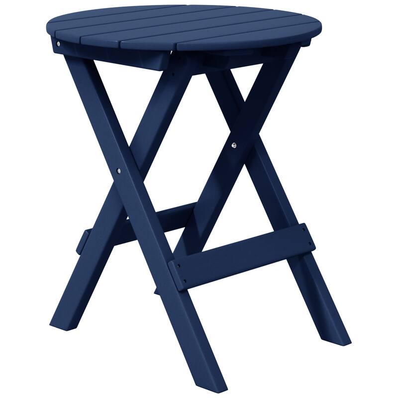 Laguna Patio Round Folding Dining Table - Navy Blue